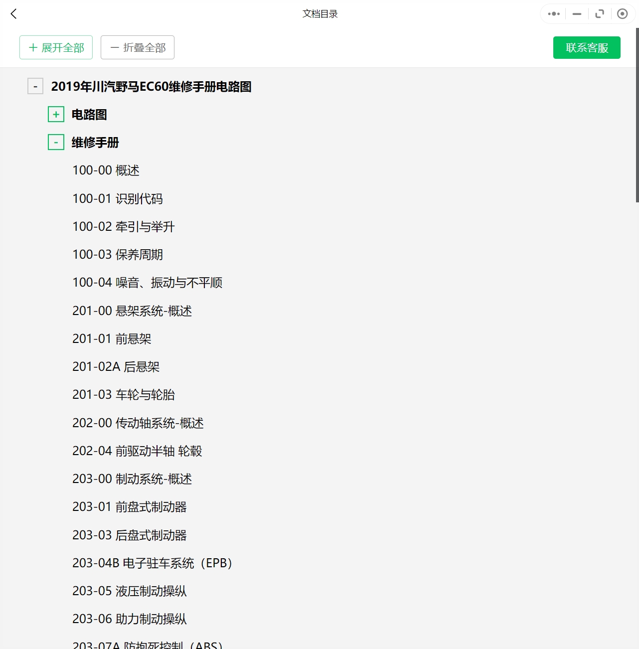 2016-2019年川汽野馬汽車維修手冊和電路圖[資料更新]